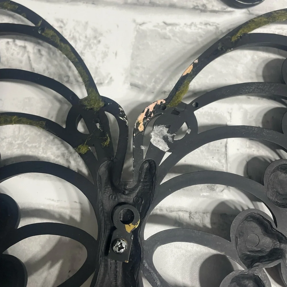 Vintage 1970's Burwood Products Butterfly Wall Decor Set of 2 Black. Resin. MCM.